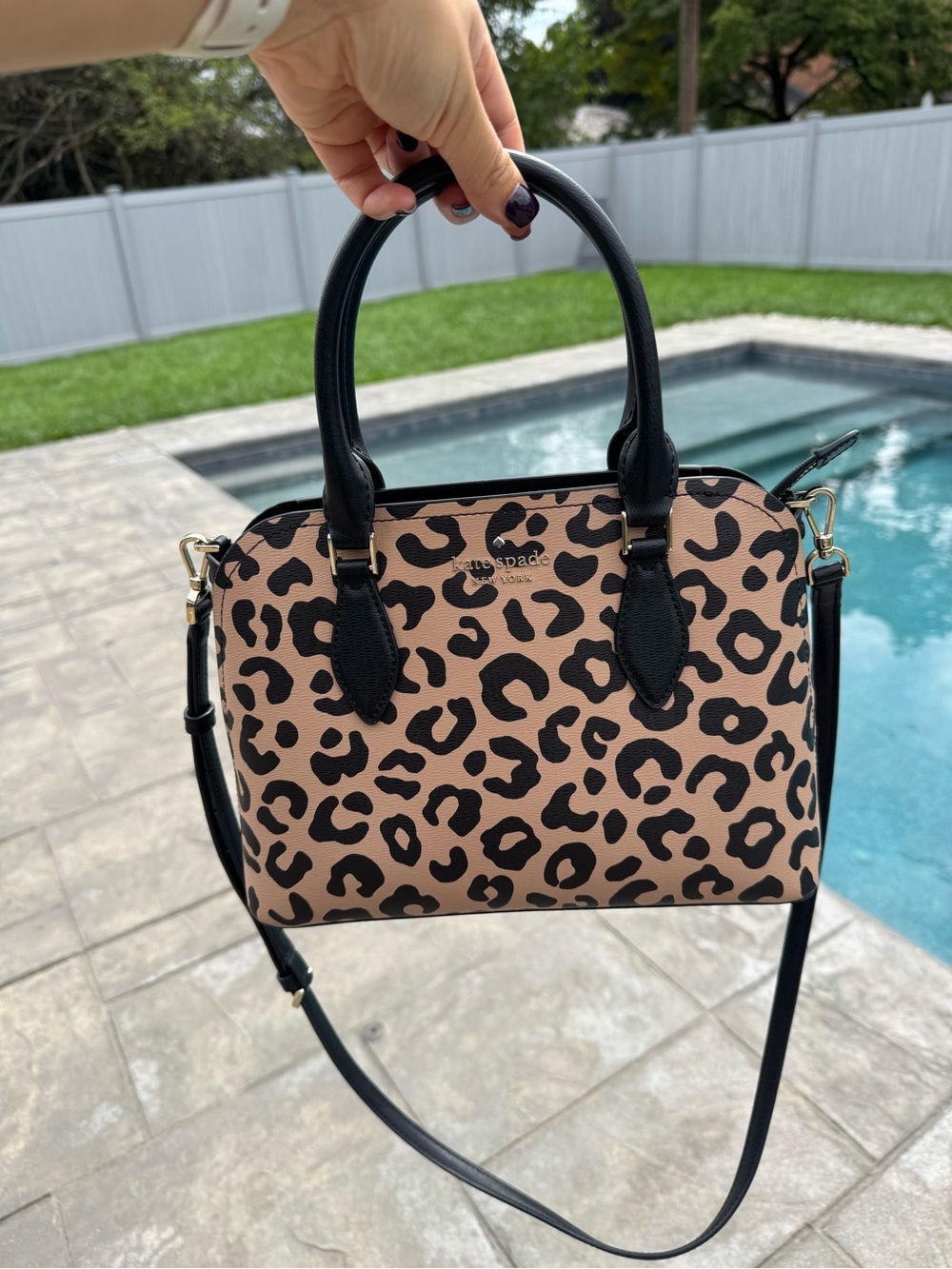 kate spade Leopard Print Crossbody Satchel - Tan & Black